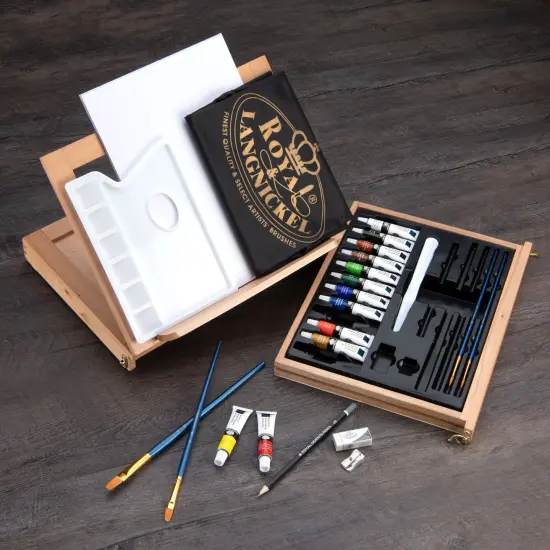 REA4901 | Essentials&trade; 27pc Acrylic Painting Travel Easel Art Set {5}