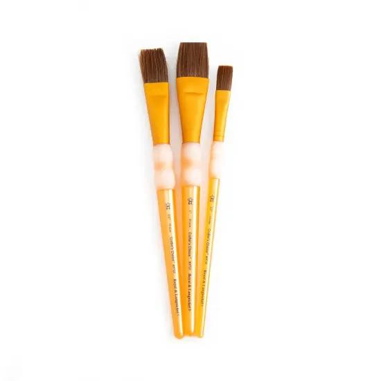 RCC 230 | Crafter's Choice&trade; 3pc Synthetic Camel Hair Flat Brush Set {3}