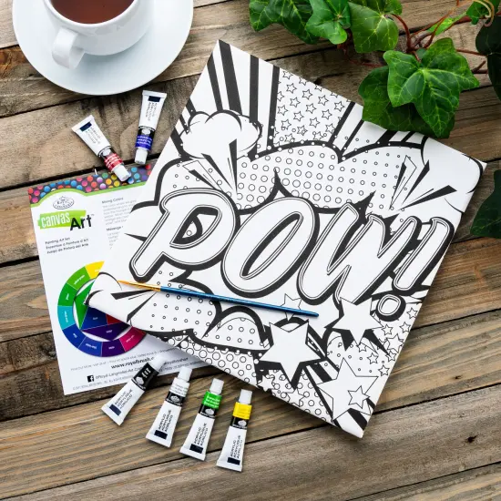 RTN-272 | Canvas Art&trade; 9pc Acrylic Painting "Pow!" Art Set {4}
