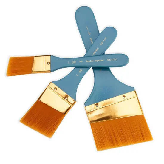 RSET-9357 | 3pc Golden Taklon Angular Large Area Brush Set {5}