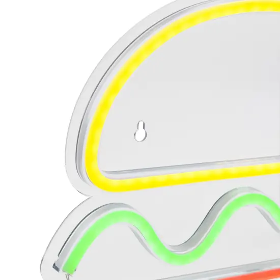Northlight LED Hamburger Neon Lighted Wall Art - 11.75" Yellow {7}
