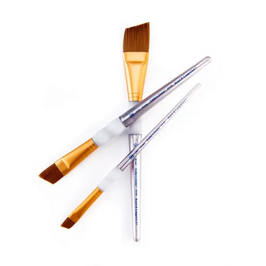 RCC 240 | Crafter's Choice&trade; 3pc Brown Taklon Angular Brush Set {5}