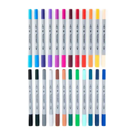 MARK-2202 | 24pc Fineliner and Brush Dual-Tip Artist Markers {2}