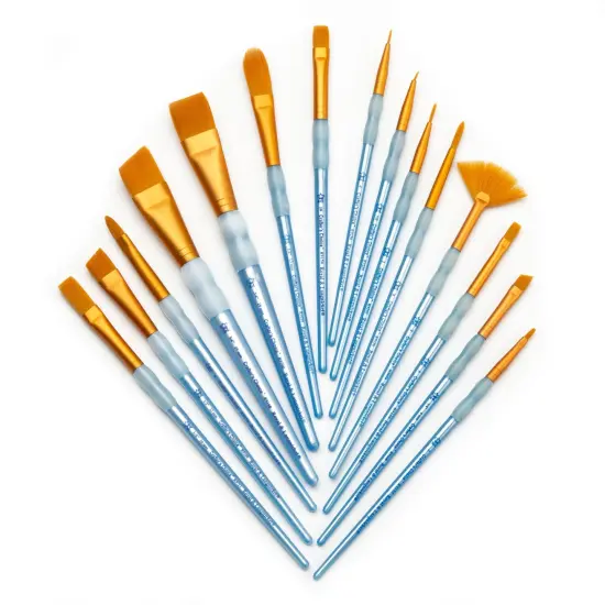 RCC 601 | Crafter's Choice&trade; 15pc Golden Taklon Variety Brush Set {6}