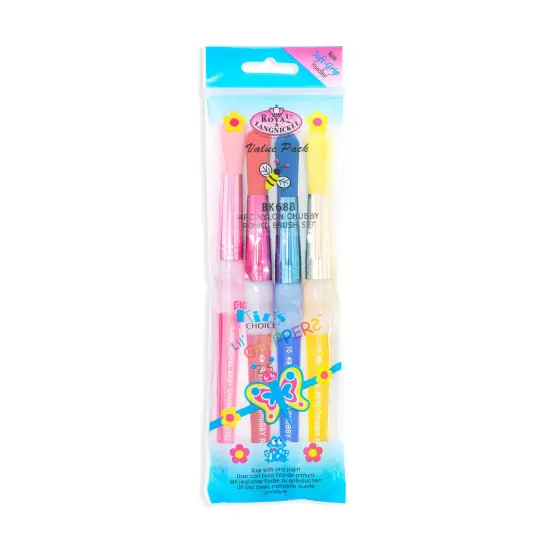 BK688 | Big Kid's Choice&trade; Lil' Grippers&trade; 4pc Nylon Chubby Round Brush Set {1}