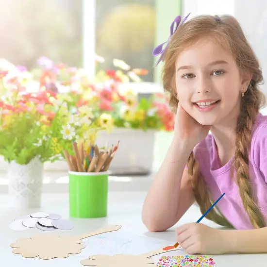 10 Pack Wooden Mirror Craft for Kids {2}