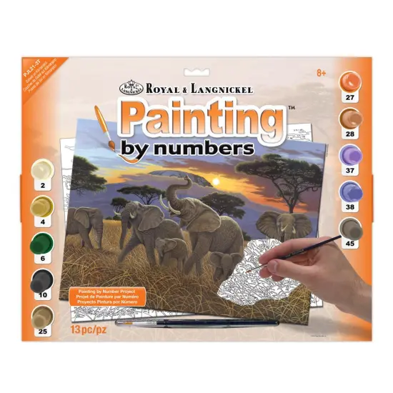 PJL21 | Painting by numbers&trade; 13pc 11.25" x 15.375" Sunset on Kilimanjaro Painting Project {1}