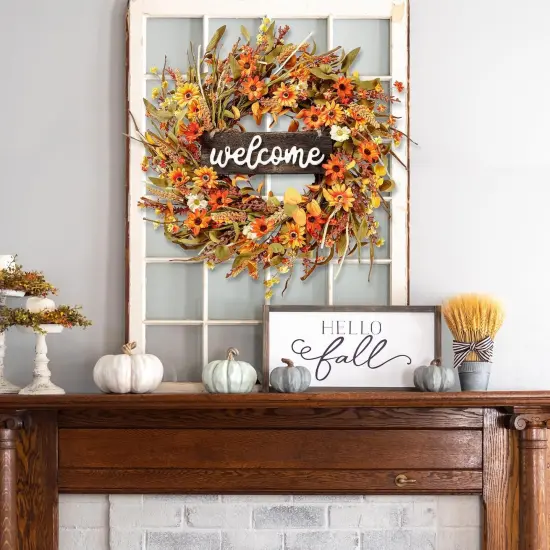 22&rsquo;&rsquo; Artificial Fall Wreath {3}