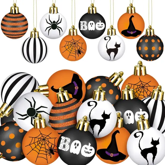 24 Pcs 1.57 Inches Halloween Ball Ornaments -Classic Color {1}