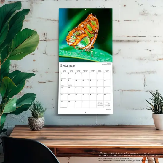 Butterflies | 2026 12 x 24 Inch (Hanging) Monthly Square Wall Calendar | Plastic-Free {5}