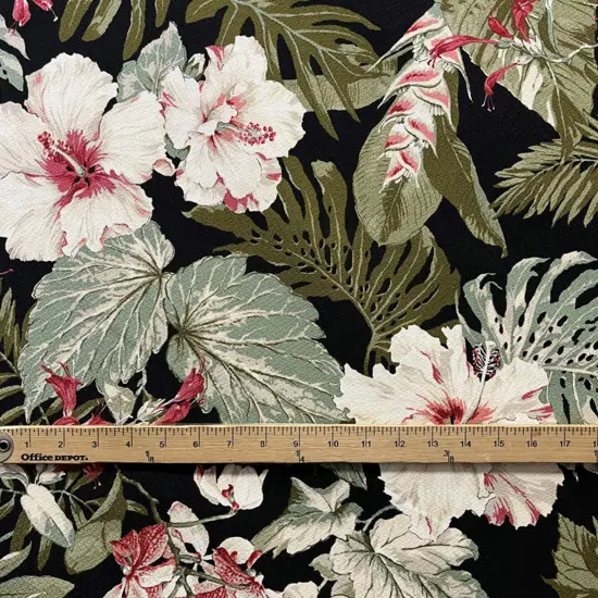 1 Yard Vintage Tropical Garden Upholstery Cotton Fabric 56-58 Inches Wide {3}
