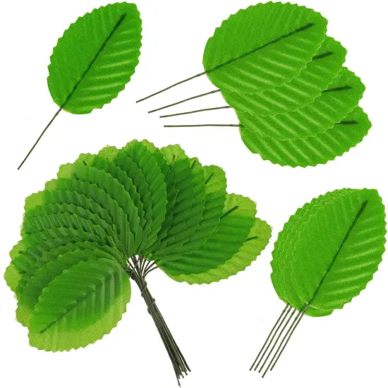 200 Pcs Green Silk Artificial Leaves {1}