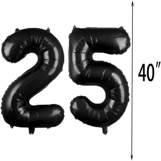 25th Birthday Decorations Black {2}