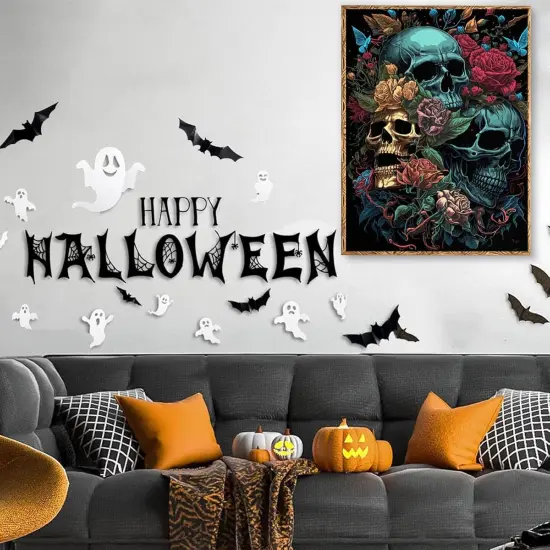 Skull Diamond Art Kits for Adults- Skeleton Diamond Painting Kits {5}