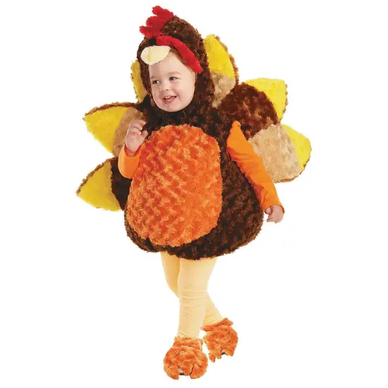 Adorable Toddler Turkey Costume with Plush Hood and Shoe Covers {1}