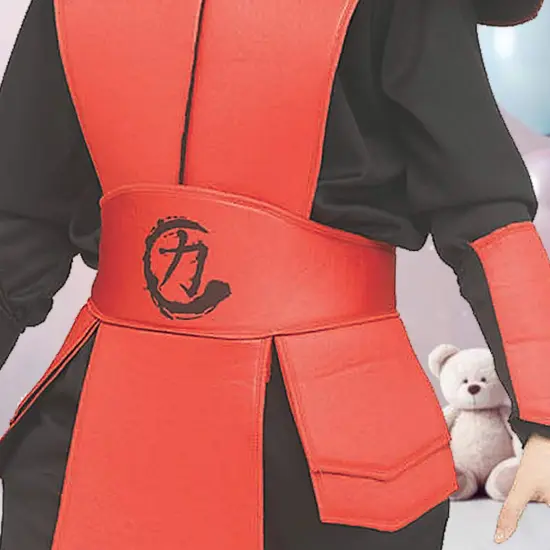 Kids Red & Black Ninja Guard Costume, Halloween Roleplay Outfit {3}