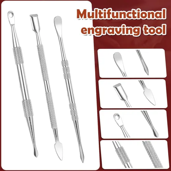 Wax Carving Tools Set, Stainless Steel Clay Sculpting Tools Double-Ended Pottery Carving Tools Wax Modeling Tools Dental Carvers Tools Wax Accessories Modeling Sculpting and Shaping(3 Styles) {3}