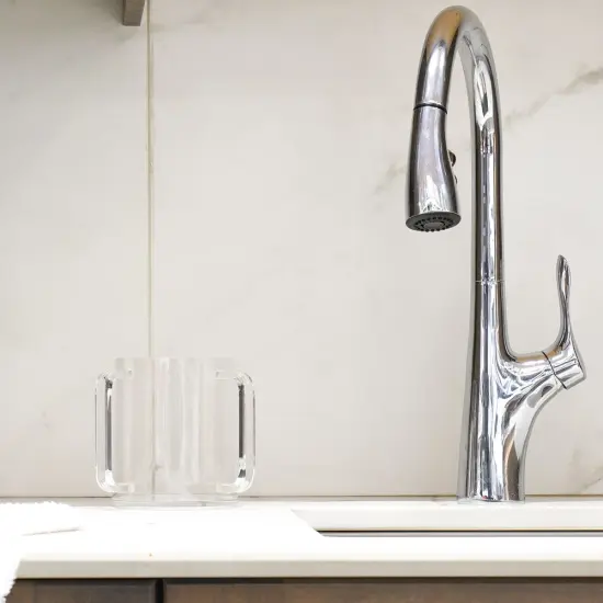 Lucite Clear Wash Cup with Clear Handles {3}