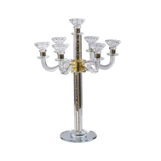 Crystal Candelabra with Mirrored Base 7 Arms Clear {1}