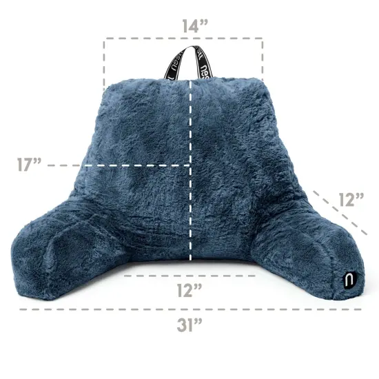 Nestl Fur Reading Pillow with Laptop Lap Desk Blue {2}