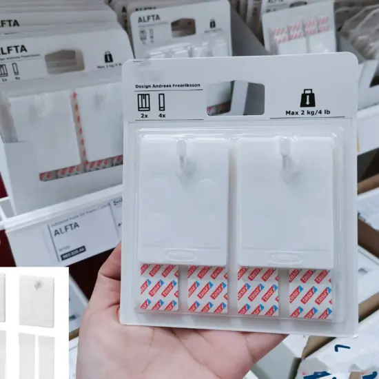 White Adhesive Hook for Frames &ndash; No Drilling Needed for Easy Picture Hanging {4}