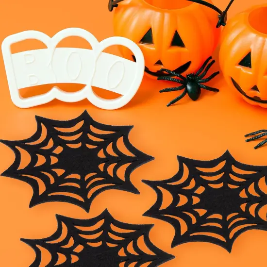 10 Pack Halloween Drink Coasters Black Spider Web Coaster Spooky 4.3 x 4.3 Inch {4}