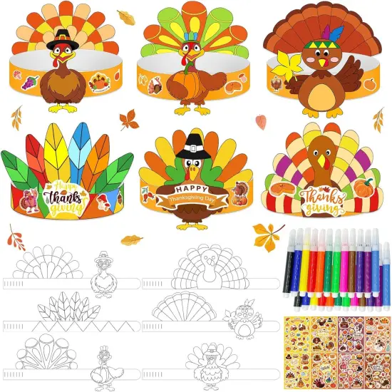 24 Sets Thanksgiving Turkey Craft Kits {1}