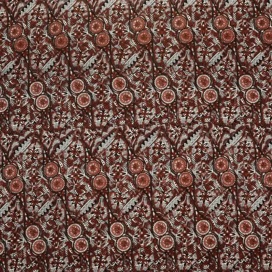 1 Yard Traditional Polynesian Fijian Print Fabric 100% Cotton Light Barkcloth, 45 inches Width Grey {4}