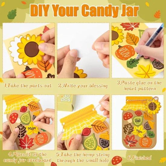 30Pcs DIY Thanksgiving Day Jar Gratitude Paper {2}