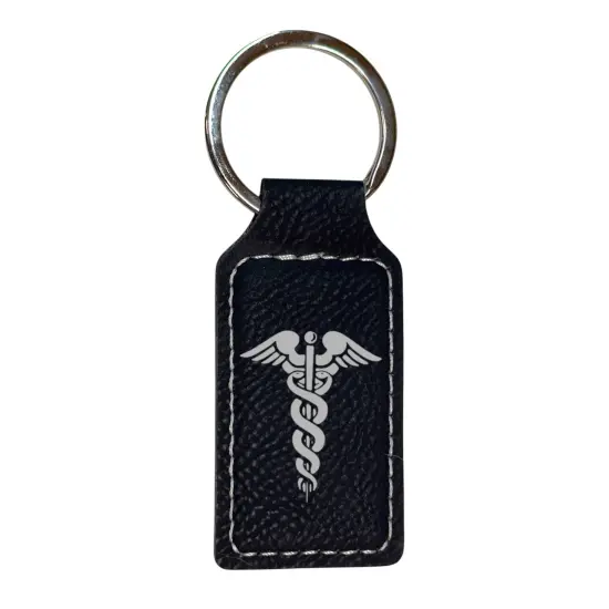 Keychain - Rectangle - Pharmaceutical Hermes - Leather Pink/Black {2}