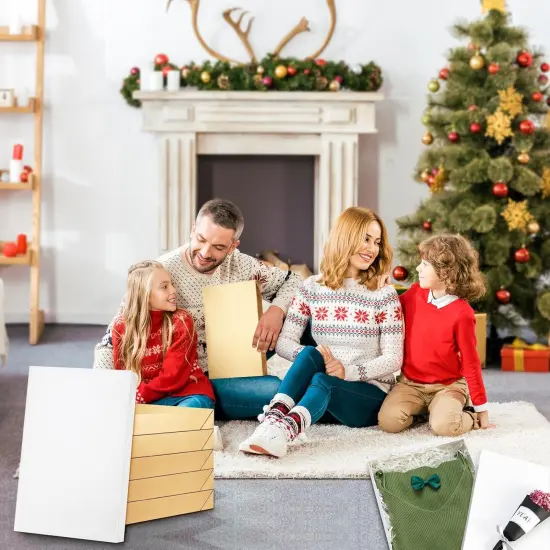 6 Christmas Gift Boxes with Lids 11x8.5x1.5 Inches Gold Shirt Boxes Gift Boxes for Clothes Gift Wrap Boxes (Grain Texture Gold) {3}