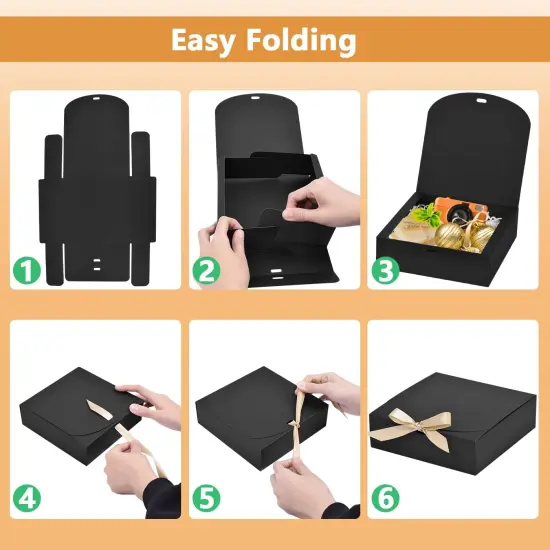 18Pack Gift Boxes with Lids, 6.5X6.5X2 Inch Small Gift Boxes, Present Box with Ribbon, Black Boxes for Gifts, Wedding, Birthday Party, Baby shower, Candy, Candle {4}