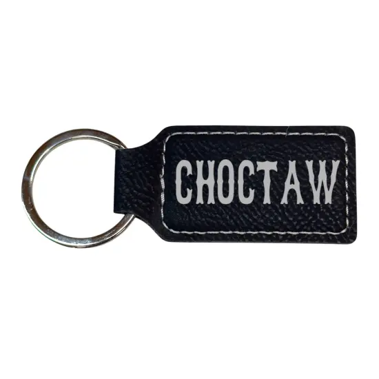 Keychain - Rectangle - Choctaw - Leather Pink/Black {2}