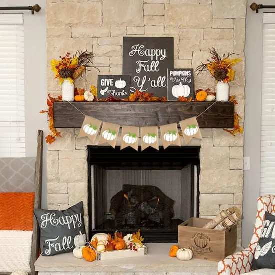 Fall White Pumpkin Banner (	White) {5}