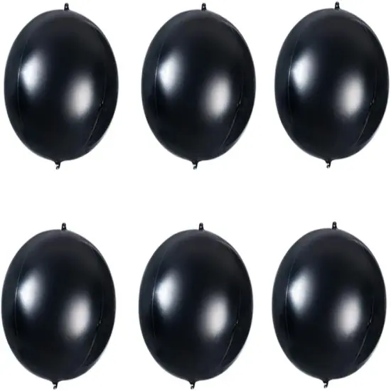 Pack of 20 4D Black Foil Balloon - 10 Inch {1}