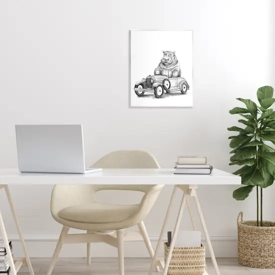 Stupell Industries Hippo in Vintage Vehicle Wall Plaque, design by Rachel Nieman {2}