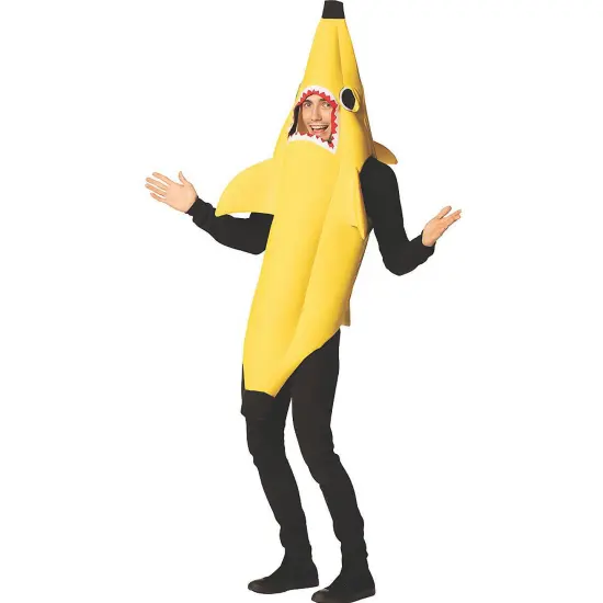 Adult Banana Shark Costume Over the Head Tunic Fun Party Outfit {1}