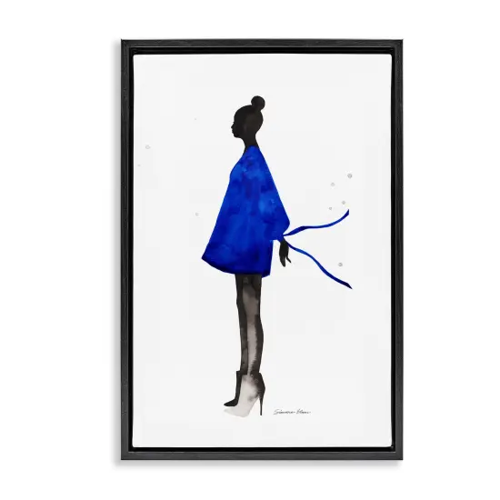 Stupell Industries Girl In Blue Dress Silhouette Floating Frame, design by Simone Elum {7}