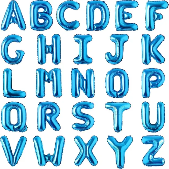 Letter Balloons 16 Inch Mylar Foil Alphabet Letter A-Z Balloons(blue) {1}
