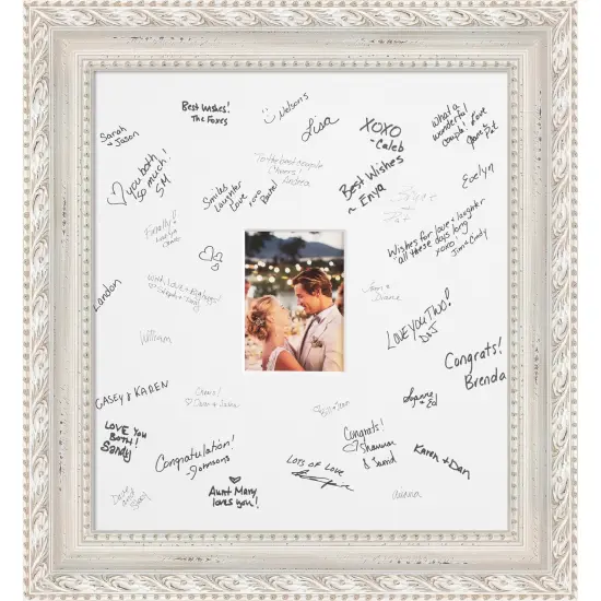 Opera Signature Mat Picture Frame, Photo Frame Wedding Guest Book Alternative, Autograph Picture Mat for Signature Board, Wedding Celebrations Graduations Support Encouragement or Retirement {1}