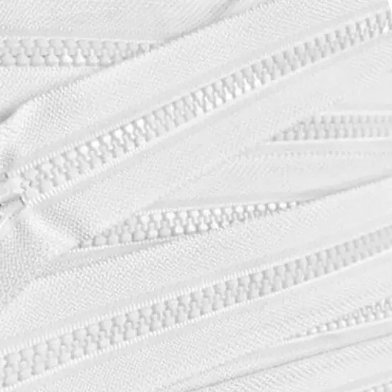 White Molded Plastic Jacket Zipper 28 Inches 5MM Separating {4}