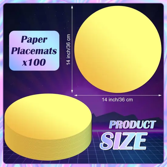 100 Pieces Round Paper Placemats Disposable Table Mats Mirror Foil Decorative Place Mats for Dining Wedding Table Decoration Banquet Birthday Festive Party(Gold) {2}