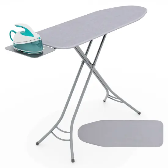 Foldable Ironing Board with Iron Rest and Adjustable Height Grey {4}