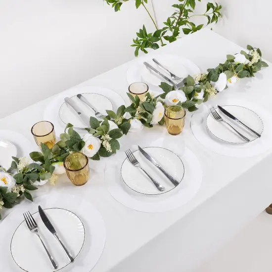 100 PCS Round Paper Placemats 13 inch Disposable Paper Place Mats for Dinner Wedding Birthday Party Festival Table Decoration Indoor Outdoor, White {4}