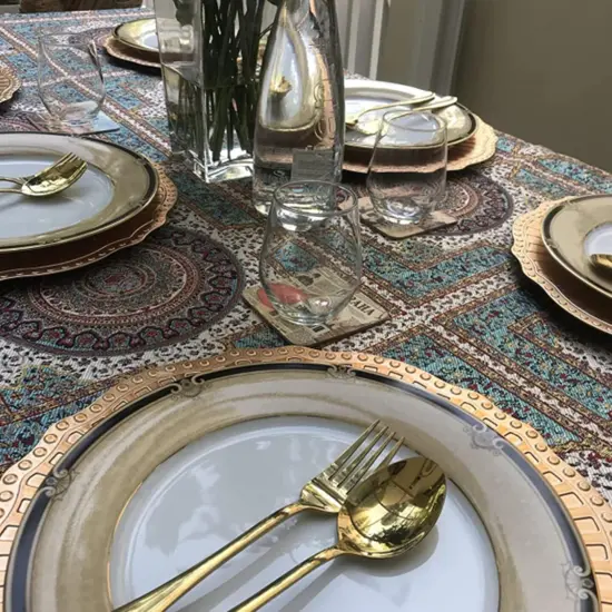 12 Pack Charger Plates, 13Inch Gold Dinner Under Plates, Plastic Round Charger Service Base Plates, Reusable Beaded Server Ware Serving Trays for Wedding, Christmas Dinner Table {5}