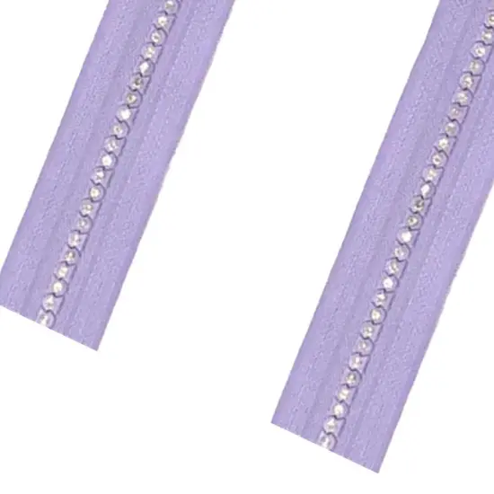 Purple Rhinestone Zipper 12 Inch Plastic Open Bottom {3}