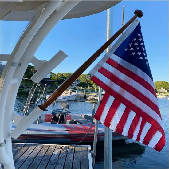 American USA Boat flag 16x24 US Flag - Heavy Duty Outdoor Unite States Flags Embroidered Stars Sewn Stripes with Brass Grommets {3}
