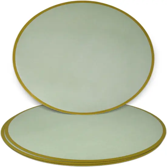 50 Pcs Sage Green Paper Place Mats Disposable Round Table Mat Doilies Coated Placemats for Wedding Banquet Birthday Party Dining Tableware Decor 13.5" {3}