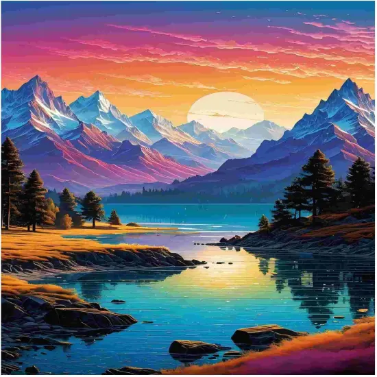 Landscape Paint by Numbers Kit for Adults, Mountain Paint by Numbers for Adults, DIY Adult Stress Relief Painting Art Crafts for Home Decoration {1}