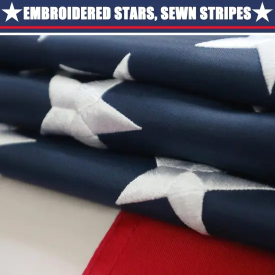 American Flag 2x3 Ft, Multipurpose Heavy Duty US Flag, 4 Brass Grommets, Embroidered Stars, Sewn Stripes, Outdoor Standard USA Flag, Bedroom, Room, Indoor Hanging American Flag For Wall {3}